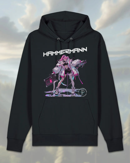 Fleece Hoodie Schwarz Anime Front - Hoodies