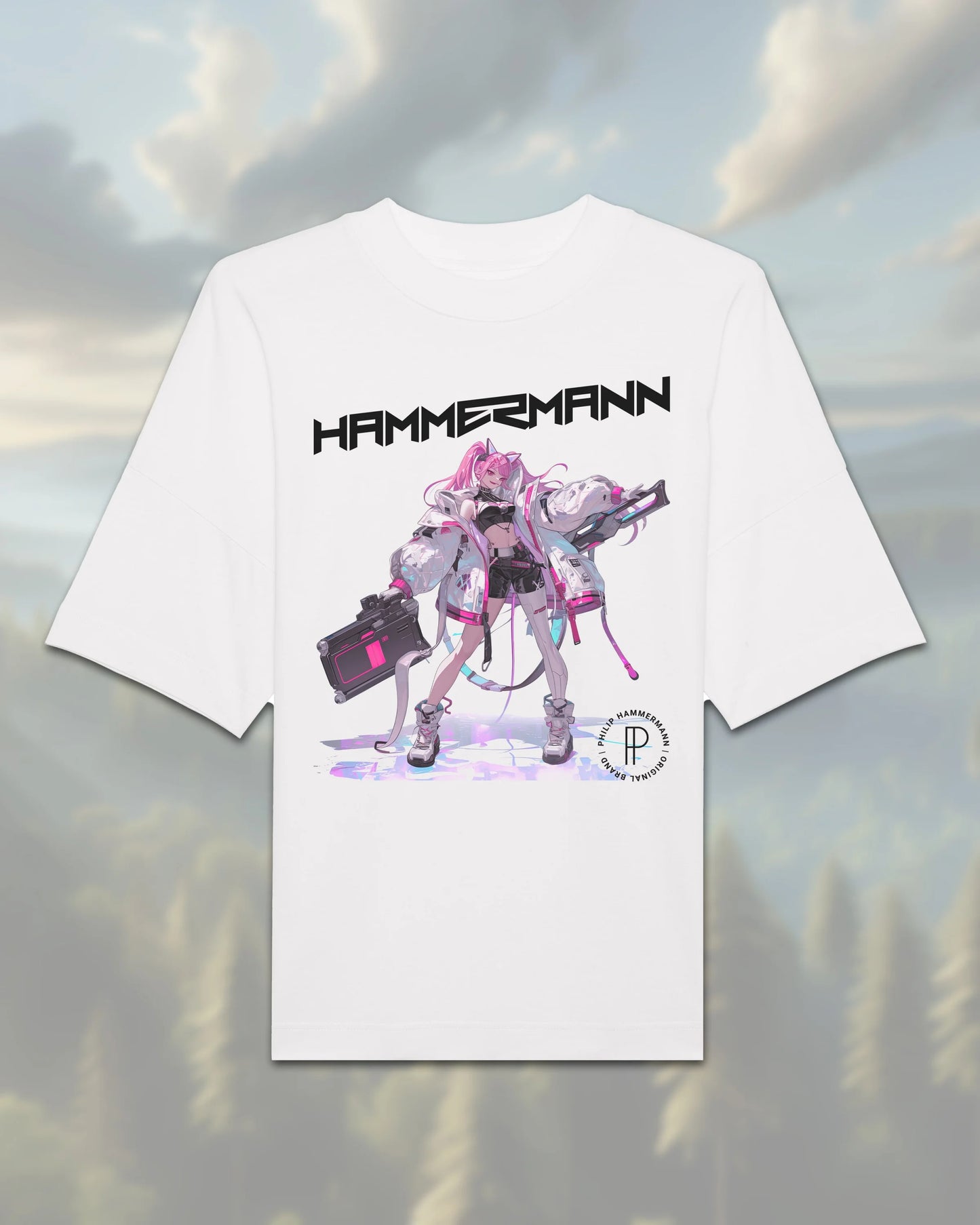 Oversize T-Shirt | Anime White Front | Designer - Shirts